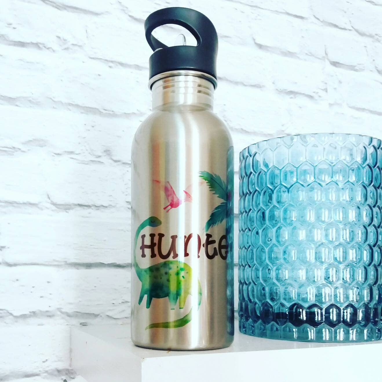 Stainless steel water bottle, fully personalised